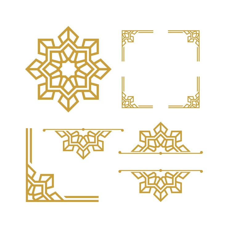 Vecteur les conceptions vectorielles arabes de lattice mandala
