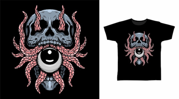 Concepts De Conception De T-shirt Monstre Oeil Squelette