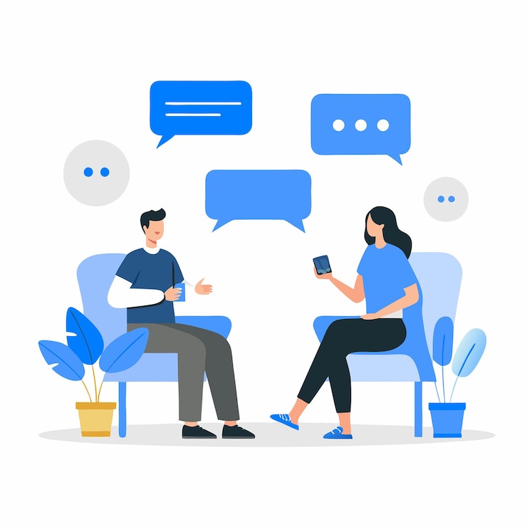 Vecteur des concepts de conversation intéressants illustrés par des images vives