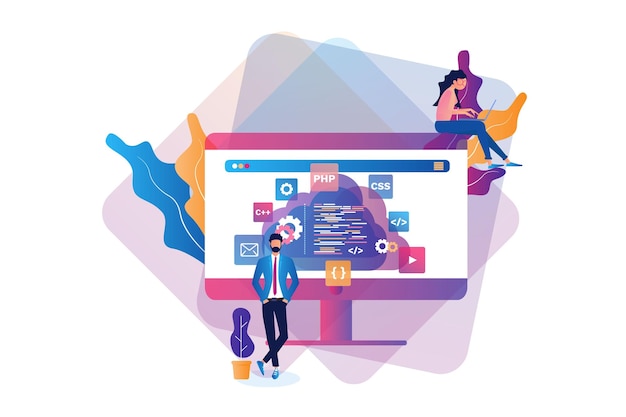 Concepts dans le développement de backend logiciel et l'illustration informatique