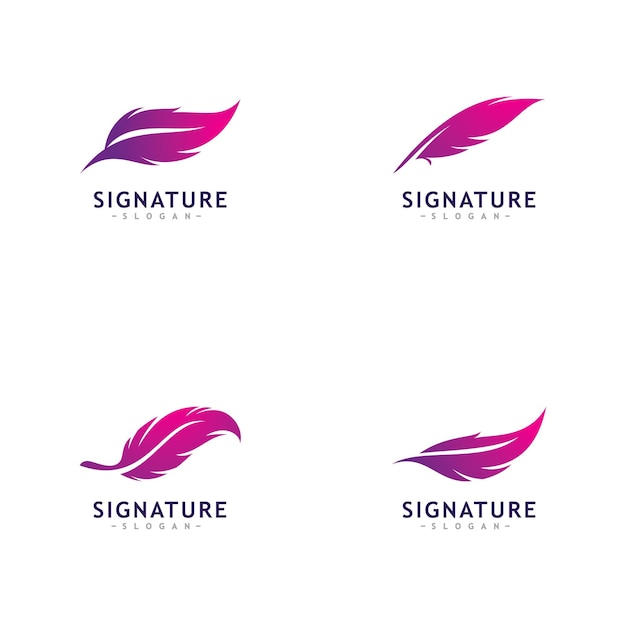 Concepts de logo de plume Vecteur de conception de logo de plume créative