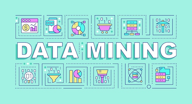 Concepts De Mots D'exploration De Données Bannière De Menthe