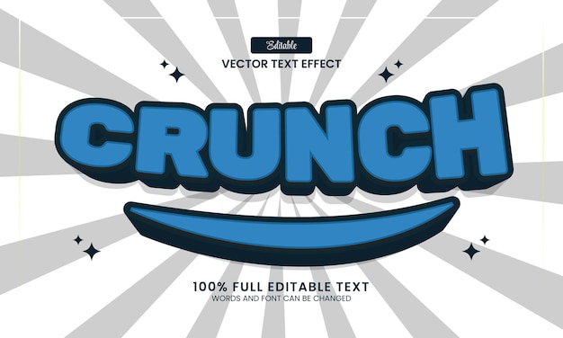 Concevoir Un Effet De Texte Modifiable Crunch Illustration Vectorielle De Dessin Animé 3d