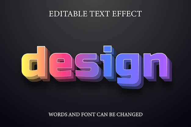 Vecteur concevoir un effet de texte de style coloré 3d