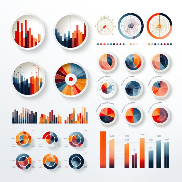 Concevoir Des Icônes D'analyse Vectorielle Plates Sur Un Fond Blanc