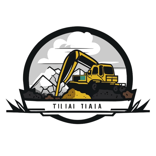 Vecteur concevoir un logo pour une société d'excavation appelée ali tuna qu'il y ait quelque chose à propos