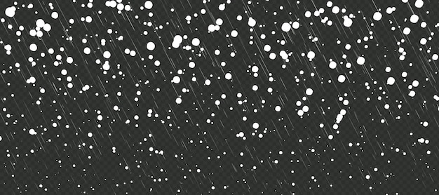 Conditions météorologiques de tempête d'hiver Neige de dessin animé de vacances avec pluie Flocons aléatoires dans le ciel sur fond noir