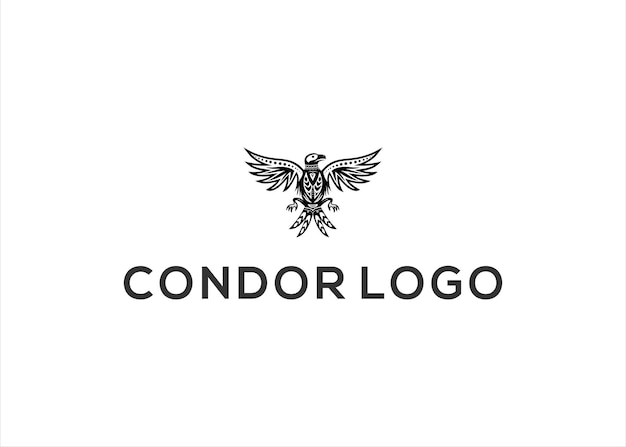 condor aigle oiseau logo design illustration vectorielle