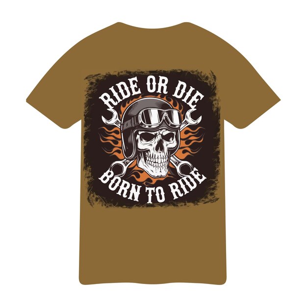 Conduire ou mourir né pour monter Skull Design de moto
