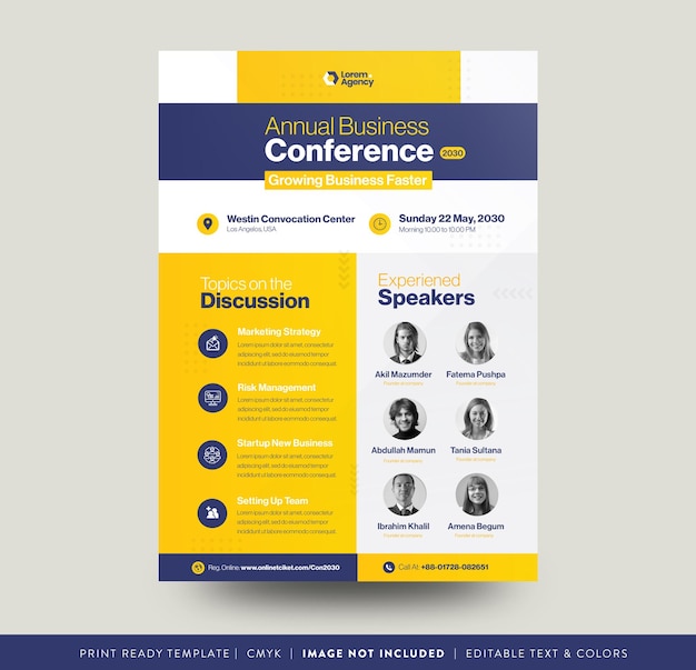 Conférence Flyer Design Digital marketing webinaire corporate Business Meetup Flyer Design