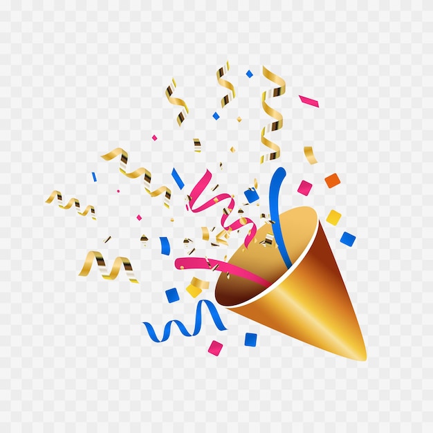 Confetti popper de fête 3D réaliste