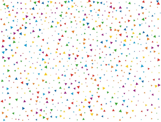 Confettis arc-en-ciel triangulaires Fond de confettis à paillettes arc-en-ciel Illustration vectorielle