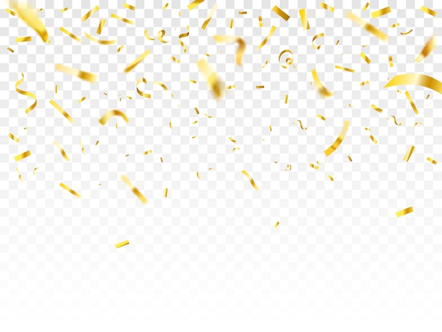 Confettis Brillants D'or. Fête De Mariage Ou Décor De Fête D'anniversaire Isolé Sur