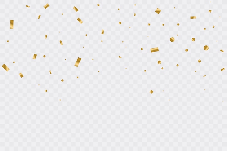 Vecteur confettis dorés. fête de célébration.