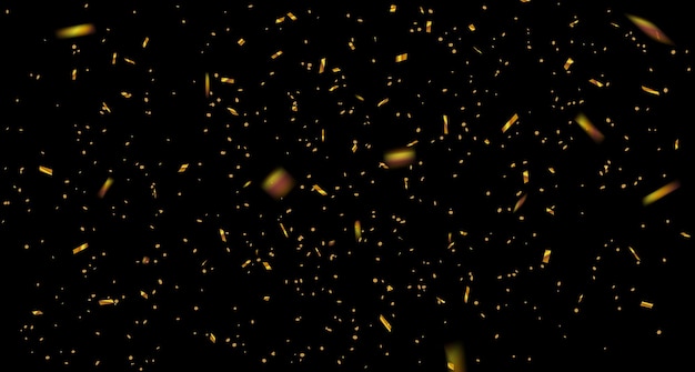 Vecteur confettis dorés tombant du cielconfettis métalliques 3d et rubansfond de luxexa
