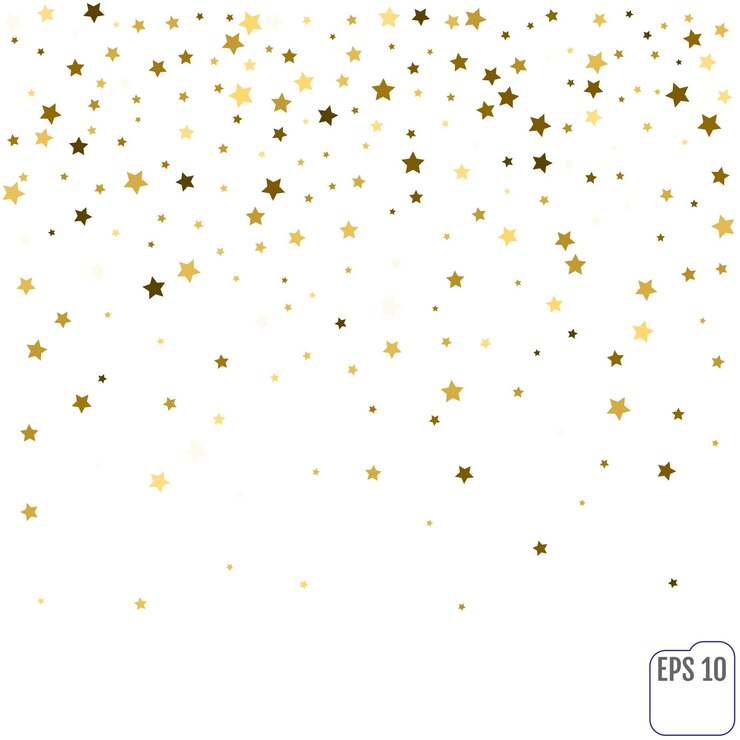 Vecteur confettis étoile d'or pluie fond de vacances festives. étoiles de feuille de papier doré vecteur tombant isolé sur fond transparent.