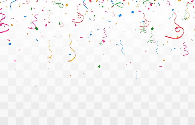 Confettis vectoriels png Des confettis multicolores tombent du ciel confettis serpentine tinsel png