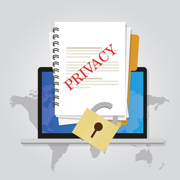 confidentialité en ligne document verrouillé protection de la sécurité des données