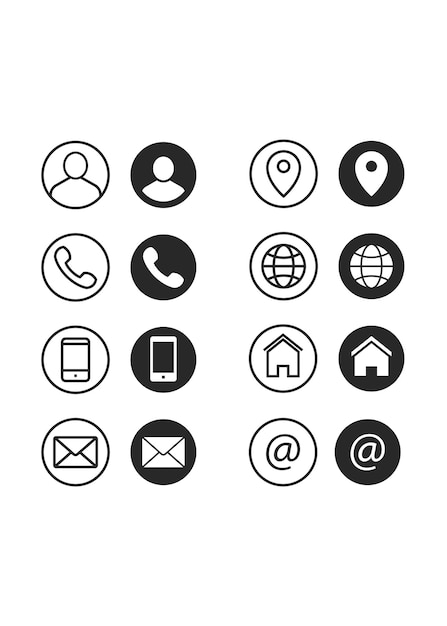 Configuration des icônes d'informations de contact