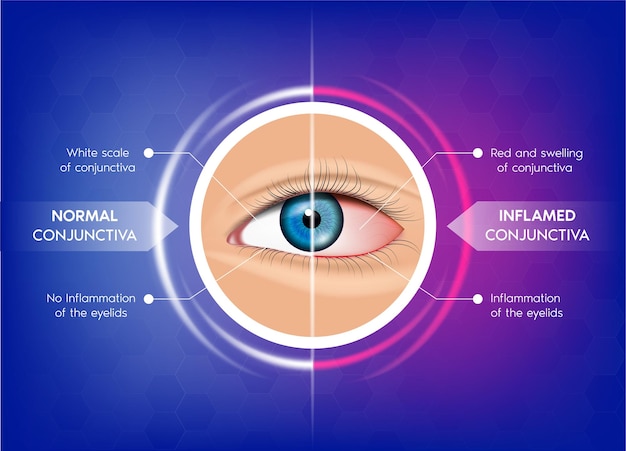 Conjonctive Normale Et Conjonctivite œil Sain Et œil Rose