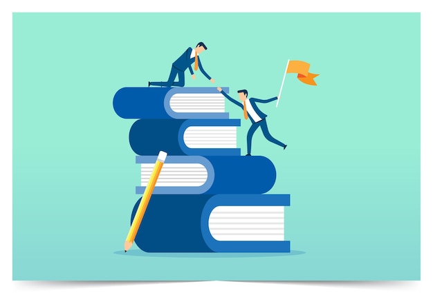 Connaissances et expérience menant au leadership Conception d'illustration vectorielle