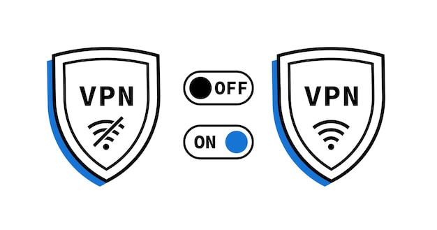 Connecter Et Déconnecter Le Vpn Sans Fil Activer Et Désactiver La Connexion Vpn Pour Le Réseau Privé Protéger La Connexion Réseau Sécurisée Des Données Personnelles Et Le Trafic Web Illustration Vectorielle