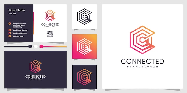 Connectez La Création De Logo Avec Un Concept Abstrait Créatif Vecteur Premium