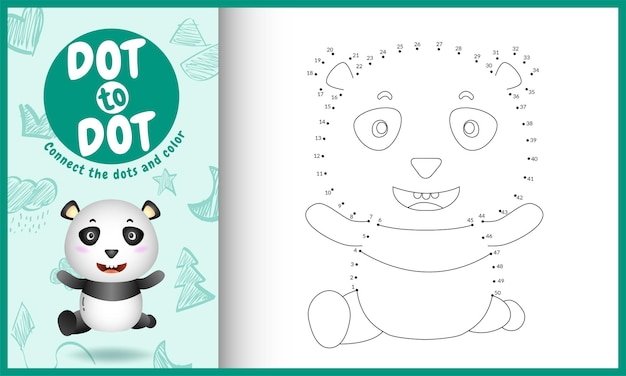 Connectez Le Jeu Et La Page De Coloriage Pour Enfants Dots Avec Un Joli Personnage De Panda