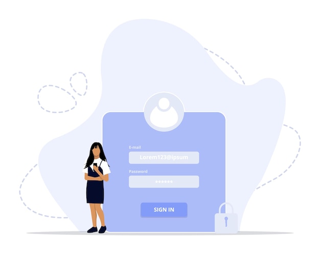 Connectez-vous à l'illustration du concept