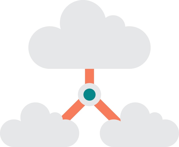 Connexion de données et illustration cloud dans un style minimal