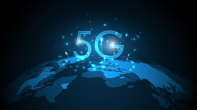 Connexion Internet sans fil au réseau 5G, Internet des objets, réseau de communication, télécommunications à haut débit et à large bande