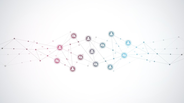 connexion des personnes et concept de communication, réseau social.