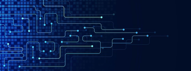 Connexion réseau abstraite avec des lignes de points de connexion Technologie des circuits imprimés conception futuriste