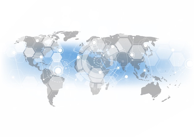 Vecteur connexion réseau globale. point de carte du monde