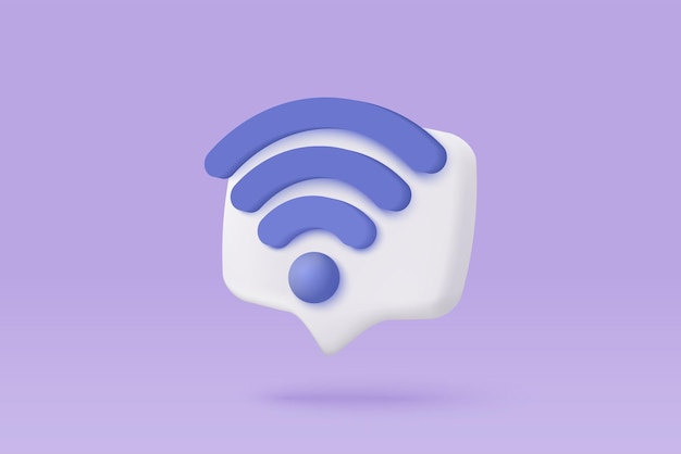 Connexion Sans Fil 3d Et Réseau De Partage Sur Internet Point D'accès Hotspot Pour Une Couverture Numérique Et En Ligne Zone De Diffusion Avec Wifi Icône De Signal Sans Fil 3d Rendu Illustration Vectorielle