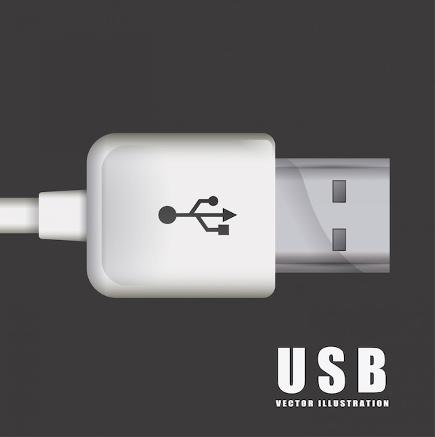 Vecteur connexion usb