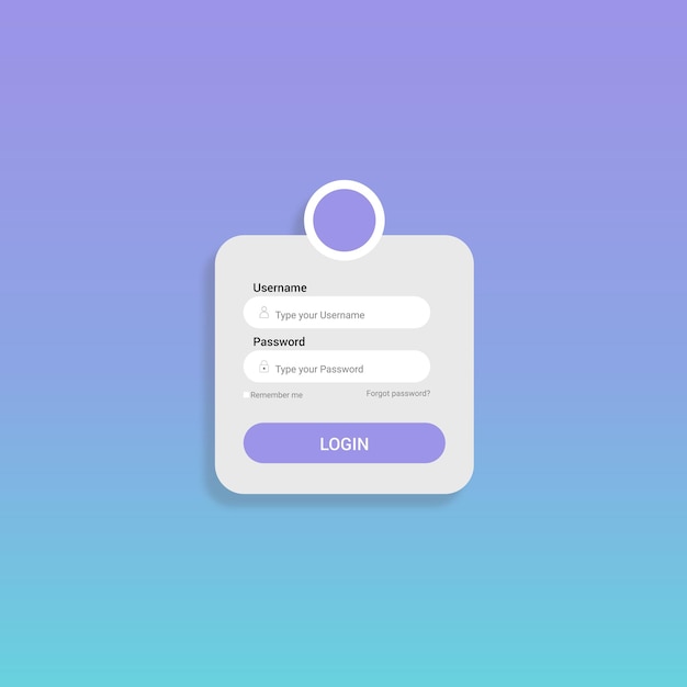 connexion Web moderne avec nom d'utilisateur et mot de passe