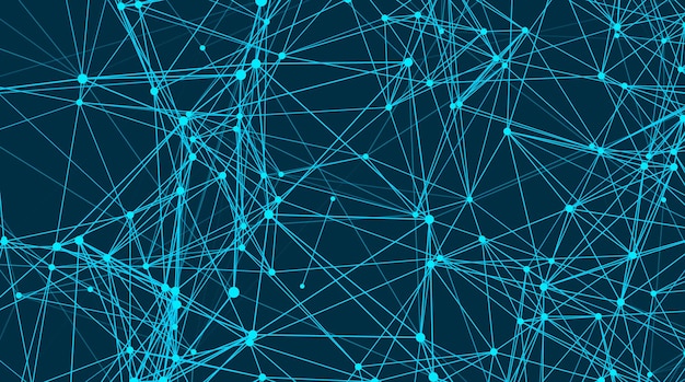 Les connexions abstraites sont dans l'espace Arrière-plan avec des points et des lignes de connexion Rendu 3d de la structure de connexion