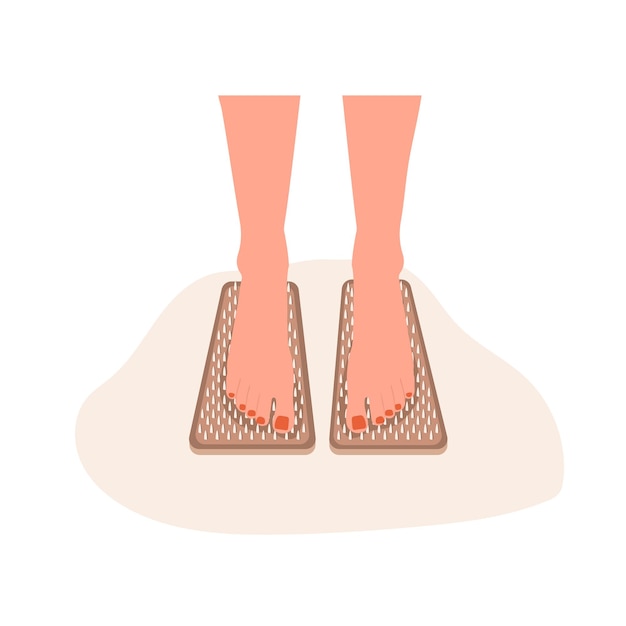 Conseil Sadhu Pieds féminins debout sur des clous Médecine alternative