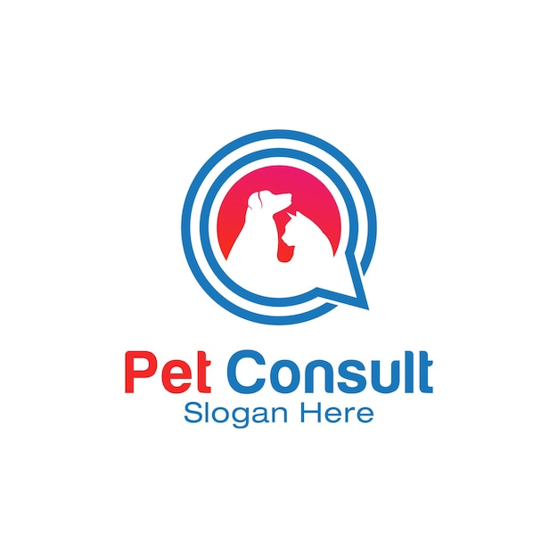 Conseil En Soins Aux Animaux De Compagnie, Illustration Vectorielle De Logo Modèle
