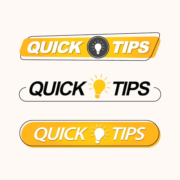 Conseils rapides, ensemble d'étiquettes, de logos ou d'emblèmes