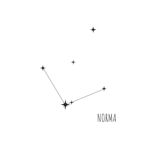 Constellation Norma schéma Doodle croquis icône linéaire de l'ensemble des 88 constellations