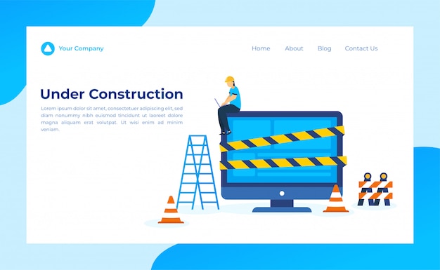 Vecteur en construction landing page