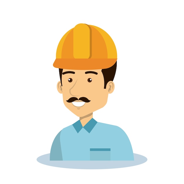 Construction Professionnelle Homme Caractère Vector Illustration Design