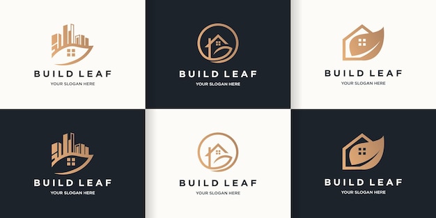 Construire Le Logo De La Maison Verte Du Logo De La Feuille