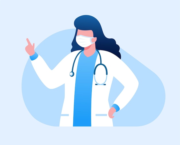 consultation avec un médecin modèle de bannière d'illustration vectorielle plate