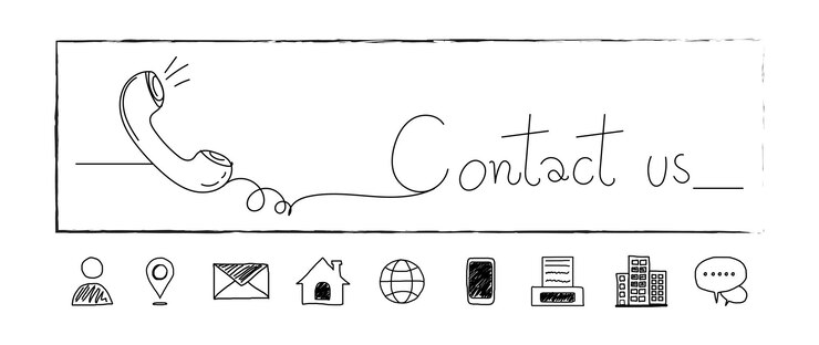 Vecteur contactez-nous dessiné à la main