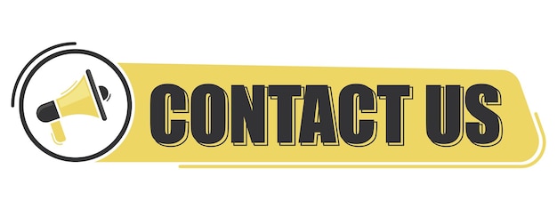 Contactez-nous Message mégaphone avec texte sur fond jaune Bannière mégaphone Conception Web