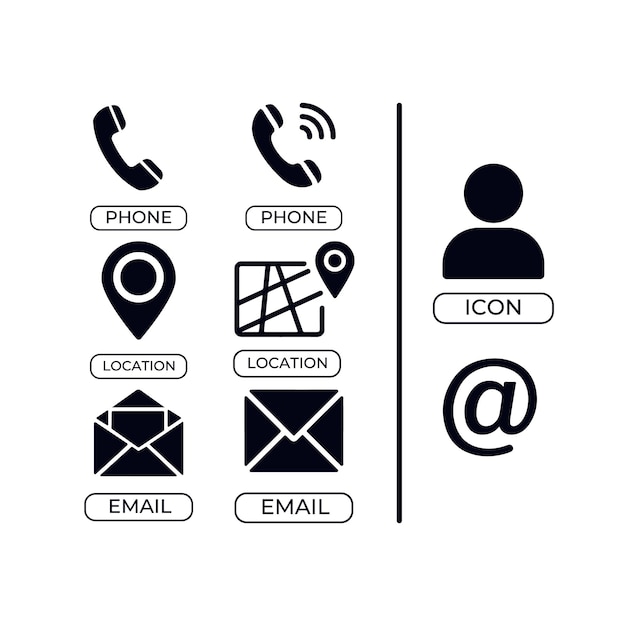 Contactez-nous Set d'icônes