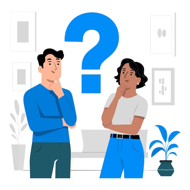 Contempler le point d'interrogation Art vectoriel